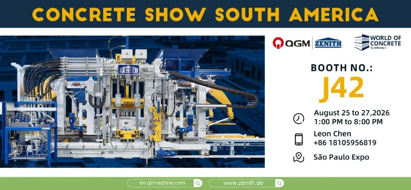 Podjetje Quangong Machinery se bo predstavilo na sejmu betona v São Paulu v Braziliji – pridružite se nam na tem velikem južnoameriškem industrijskem dogodku.